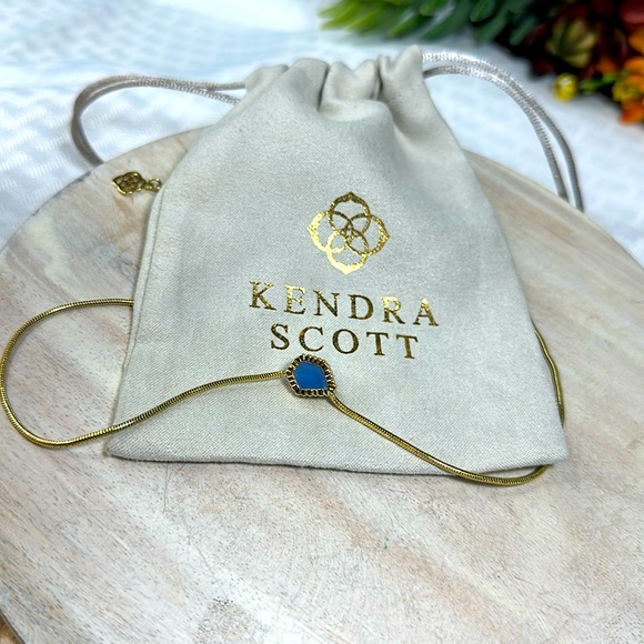 KENDRA SCOTT MARA TESS GOLD BLUE STONE NECKLACE - Picture 4 of 7